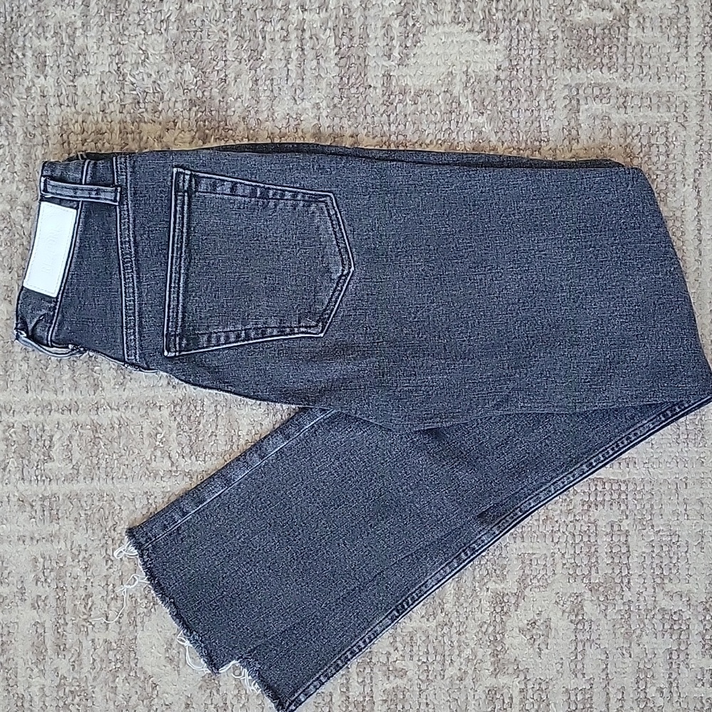 ReDone Gray Black Denim Jeans Slim Straight Leg